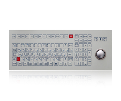 K-TEK-D410-OTB-KP-FN-SW industrial membrane keyboard with trackball