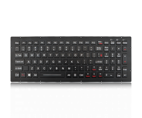 K-TEK-M334KP-FN-BL-ML-DWP Top panel mount rugged chiclet keyboard with numeric keys