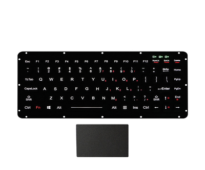 K-TEK-M270-FN-BL-NV-151B+TP6549-002 EMC silicone keyboard with touchpad for rugged computers