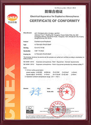 K-TEK-A361-FN-DT-DWP Сертификат взрывобезопасности