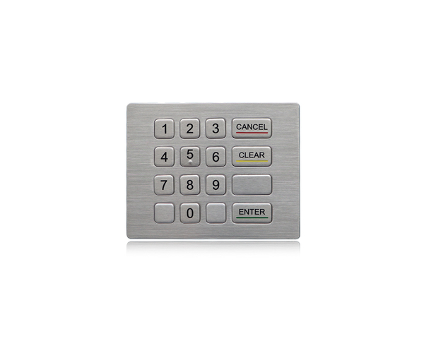 K-TEK-B124KP-UT-IT-DWP industrial stainless steel numeric keypad