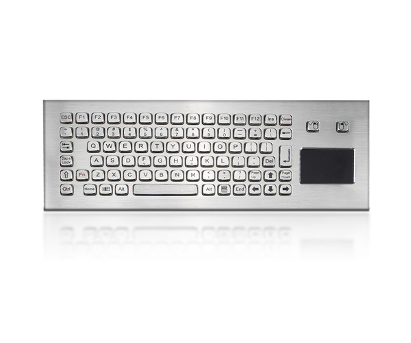 K-TEK-A361-RTP-FN-DWP Stainless steel rugged keyboard with resistive touchpad for coal and mining
