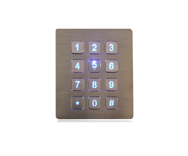K-TEK-B88KP-BL-DWP illuminated stainless steel numeric keypad