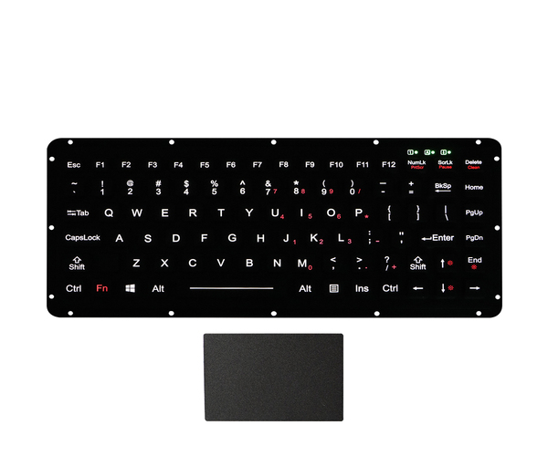 K-TEK-M270-FN-MS-BL-NV-151B+TP6549-002 EMC silicone keyboard with touchpad for rugged computers