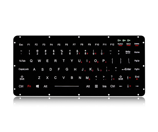 K-TEK-M270-FN-MS-BL membrane switch rubber keyboard