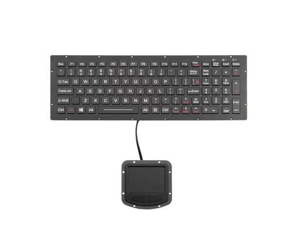 K-TEK-M334KP-FN-BL-ML-DWP + M73TP military rugged laptop keyboard with touchpad